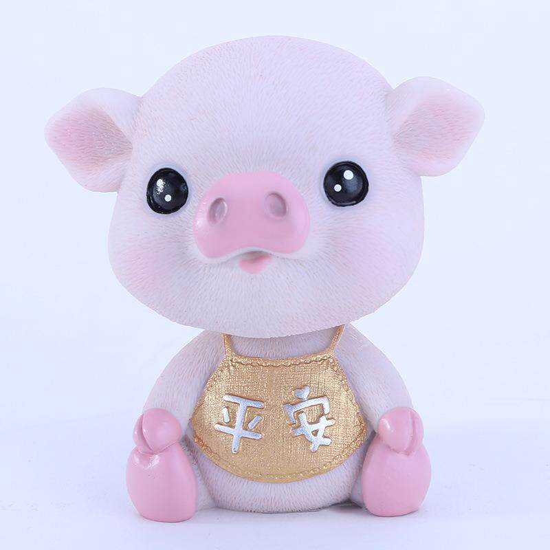 创意车载摇头小猪汽车摆件可爱卡通车内装饰品车上仪表台漂亮车饰