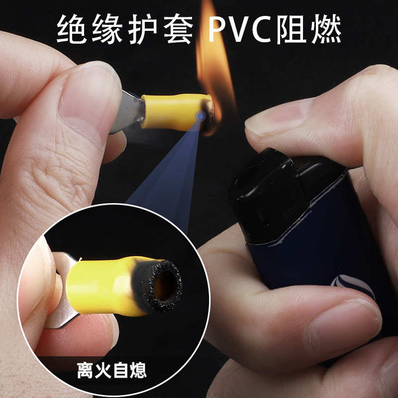 黄铜接线端子铜镀锡冷压端子 RV1.25/2/3/5 圆形预绝缘铜鼻子批发