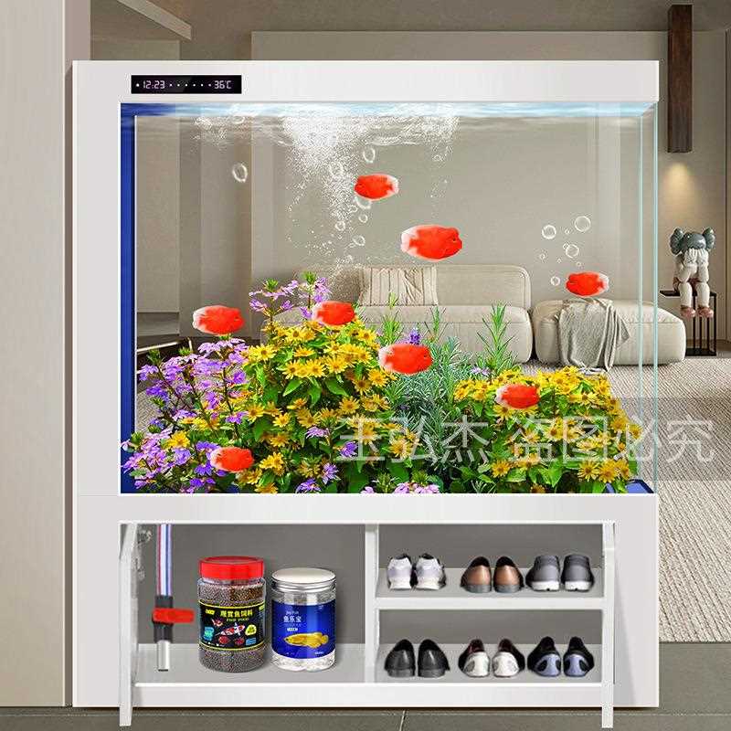 新款直销屏风鱼缸客厅家用隔断水族箱中大型超白玻璃自循环过滤生