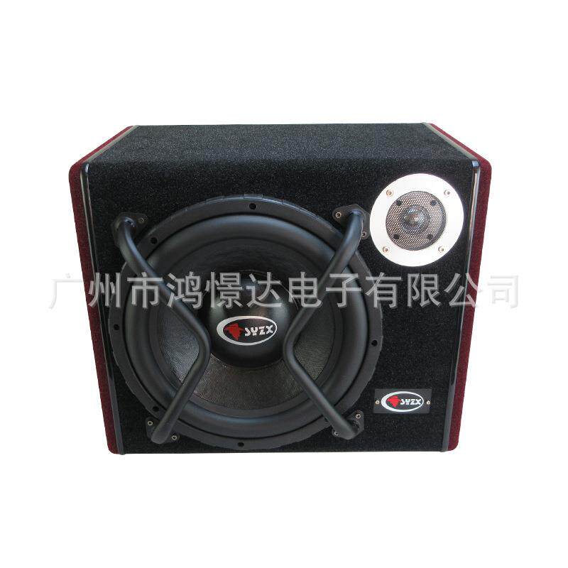 汽车音响低音炮少爷仔 V12 绒 带高音有源低音柜12V功放绒面