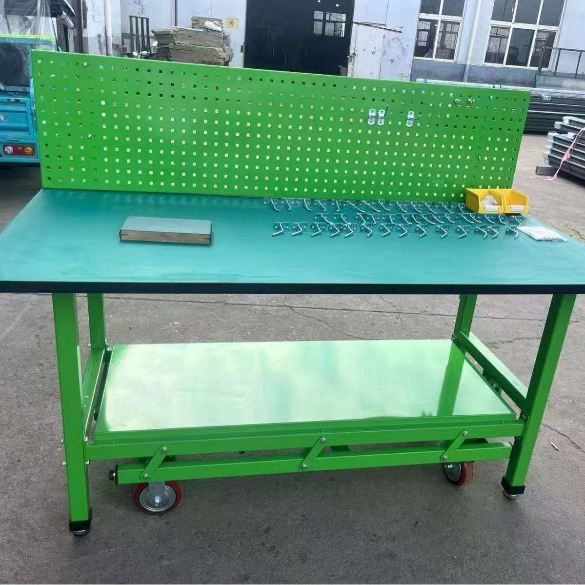 重型多功能升降工作台防静电挂板式工作台车间可移动升降工作桌