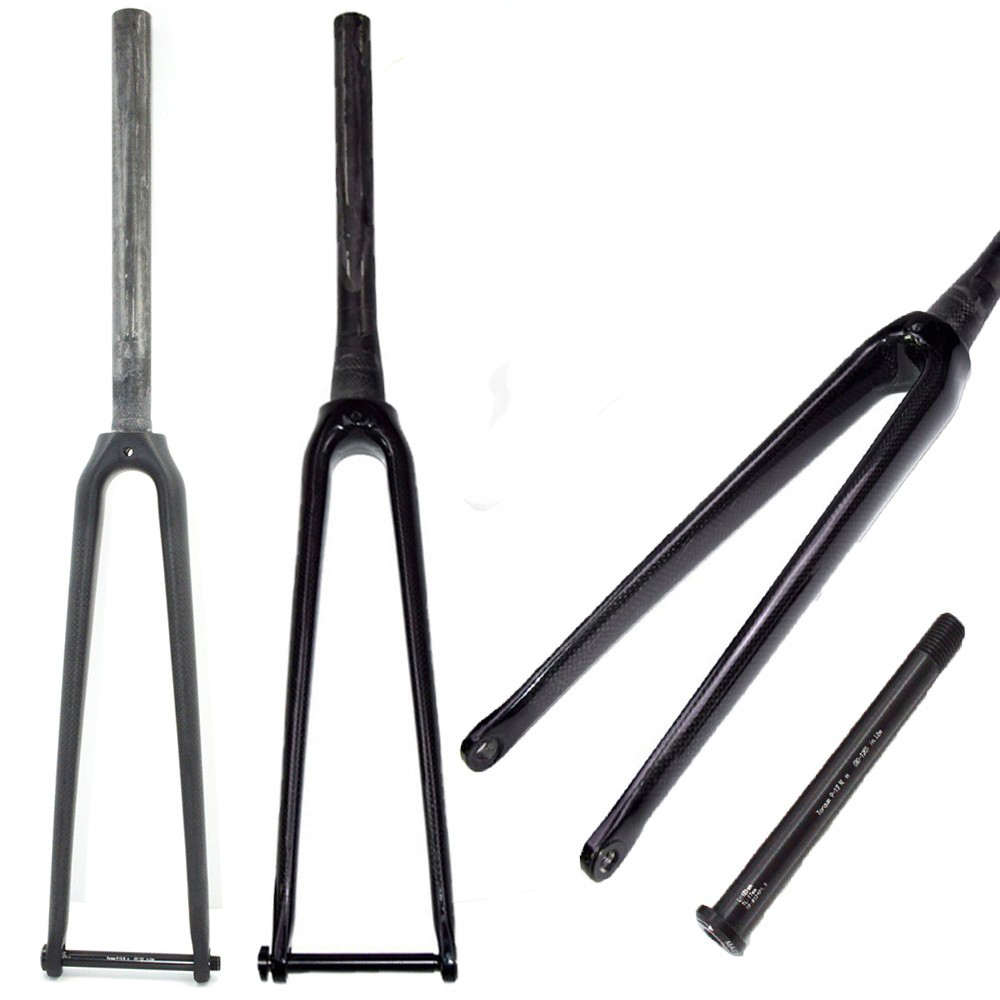 碳纤维公路自行车圈刹筒轴前叉C刹12mm桶轴直管锥管硬叉单车配件