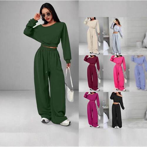Womens Fall Winter Fashion Casual Sporty Set One Shoulder