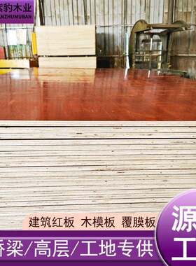 工地用桉木模板九厘板高校厂房建筑红板周转次数高建筑模板红板