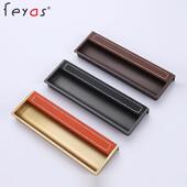 皮革隐形拉手嵌入式 抽屉暗藏扣开槽衣橱柜门轻奢定制移门内嵌把手