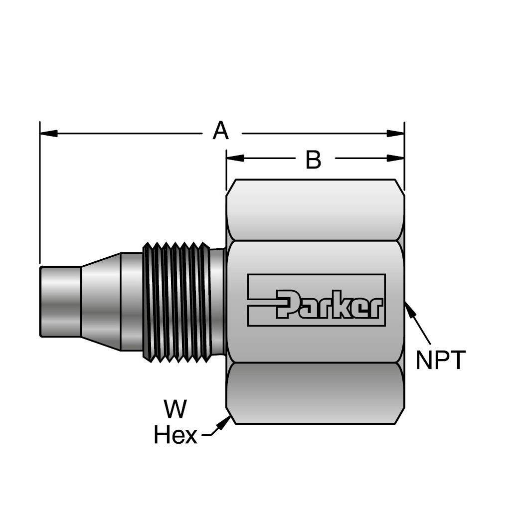 Parker MPI™中压接头-MPI™外螺纹端转NPT内螺纹接头 GM7系列