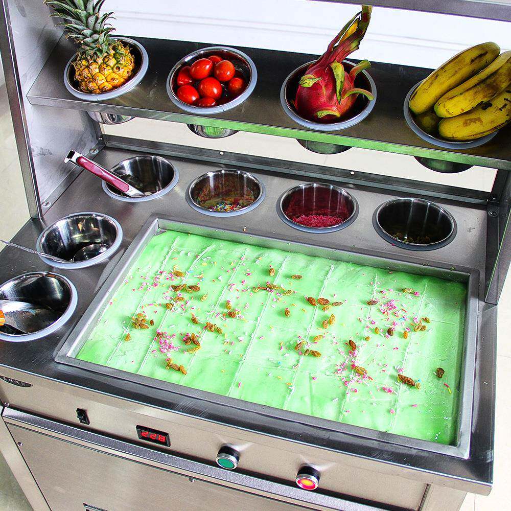 炒酸奶机商用厚切炒酸奶机炒冰淇淋卷炒奶果风冷循环炒冰机摆摊