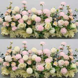 饰假花仿真 饰低矮花排路引花婚礼舞台背景装 新款 婚庆地排花t台装