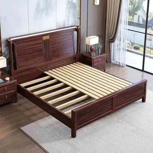 中式木床主卧婚床实家用现代简大约轻KJW奢双人中国风乌金新木储