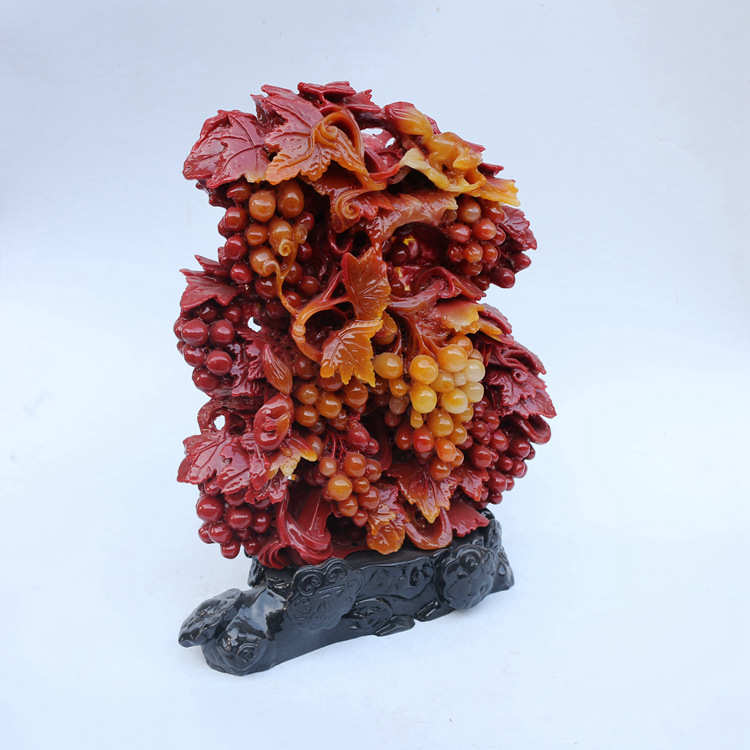 寿山石寿山芙蓉石摆件精品葡萄 寿山石雕摆件 硕果累累 一统江山