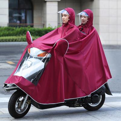 双人雨衣电动车2人成人双人雨衣电动车两人大号男款外卖骑车暴雨