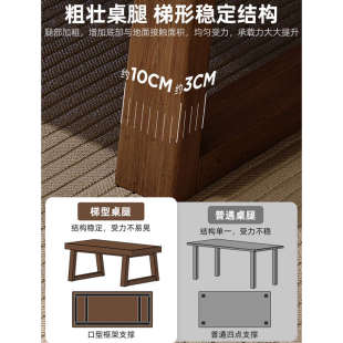 家用阳台大板茶桌 茶桌椅组合茶台泡茶桌子办公室简约实木腿新中式