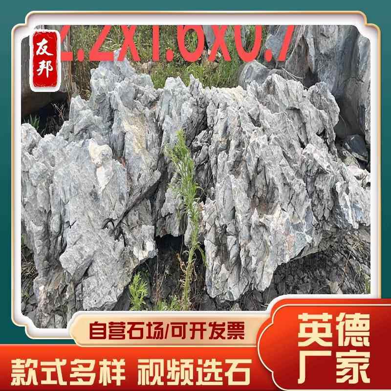 石场供应大量太湖石原石驳岸园林工程英德假山造景石黑太湖石