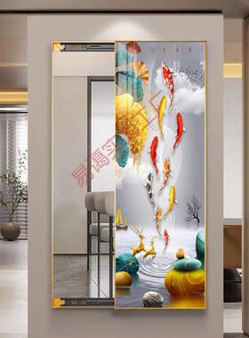 新子款隐式镜子全身镜卧室藏客厅镜装饰画推式可关闭84317玄关拉