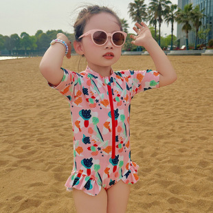 儿童泳衣女童女孩新款 备 防晒婴幼儿游泳衣小童宝宝中大童泳装