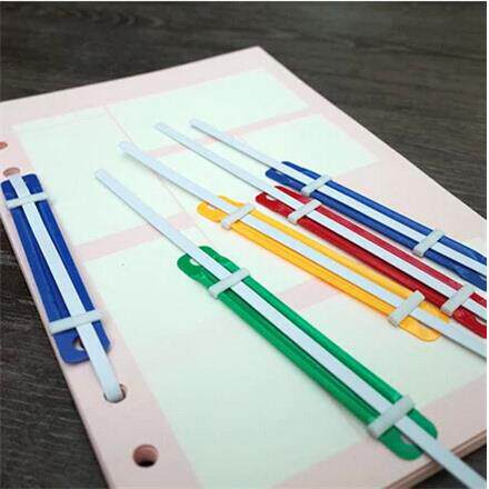 办公用品 彩色塑料装订夹两孔活页资料文件装订条二孔装订扣