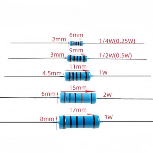 1/8W1/4W2W3W金属膜电阻器1欧/10R/1K/10K/100K/1M非碳膜电子元件