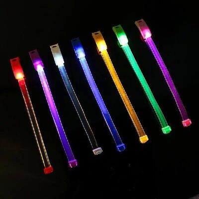 10pcs Glowing Bracelets with Flashing Light Effect Plastic