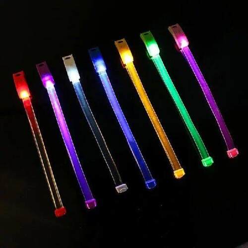 10pcs Glowing Bracelets with Flashing Light Effect Plastic