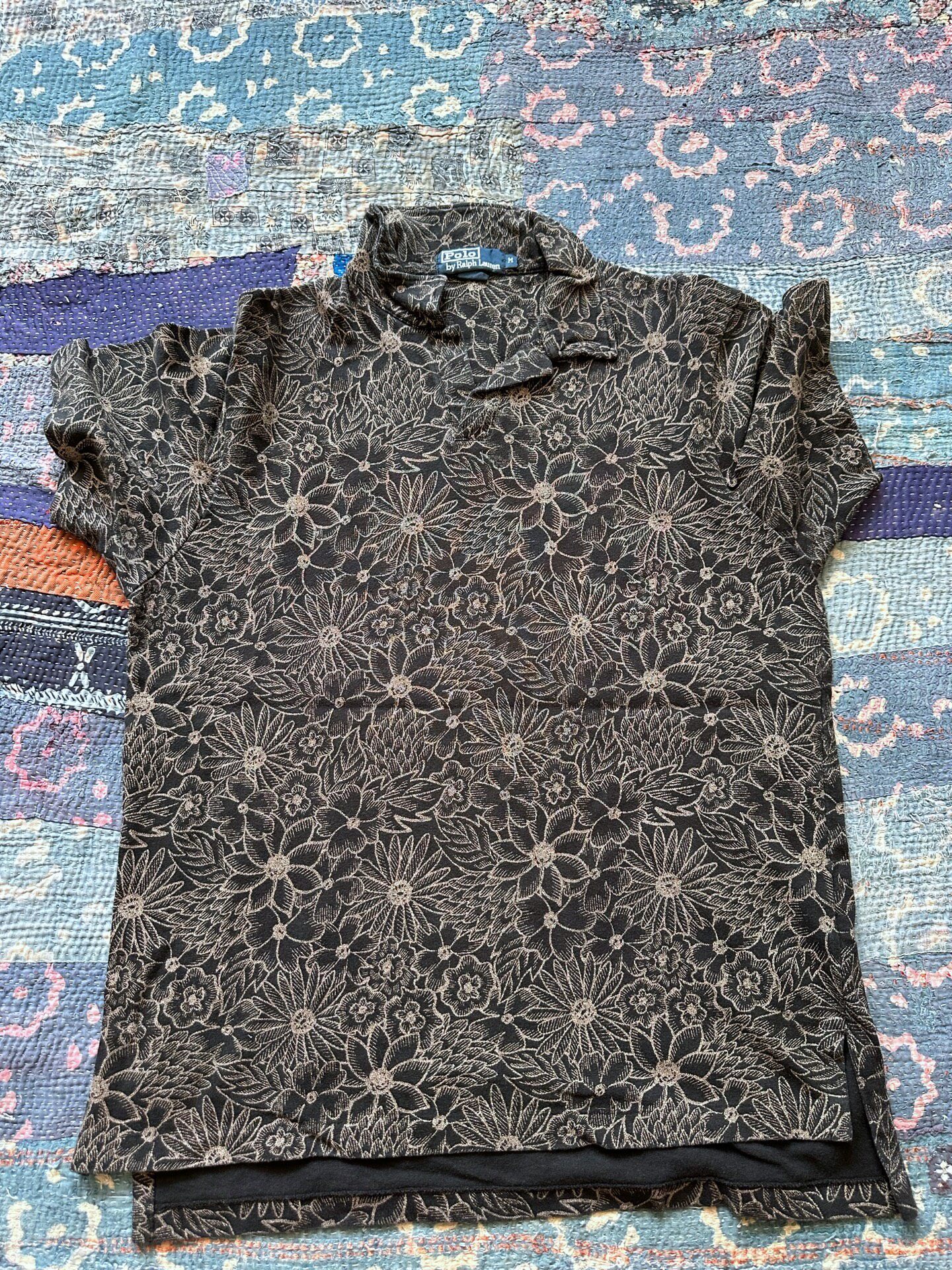 Polo Ralph Lauren Black Hawaiian Floral Polo