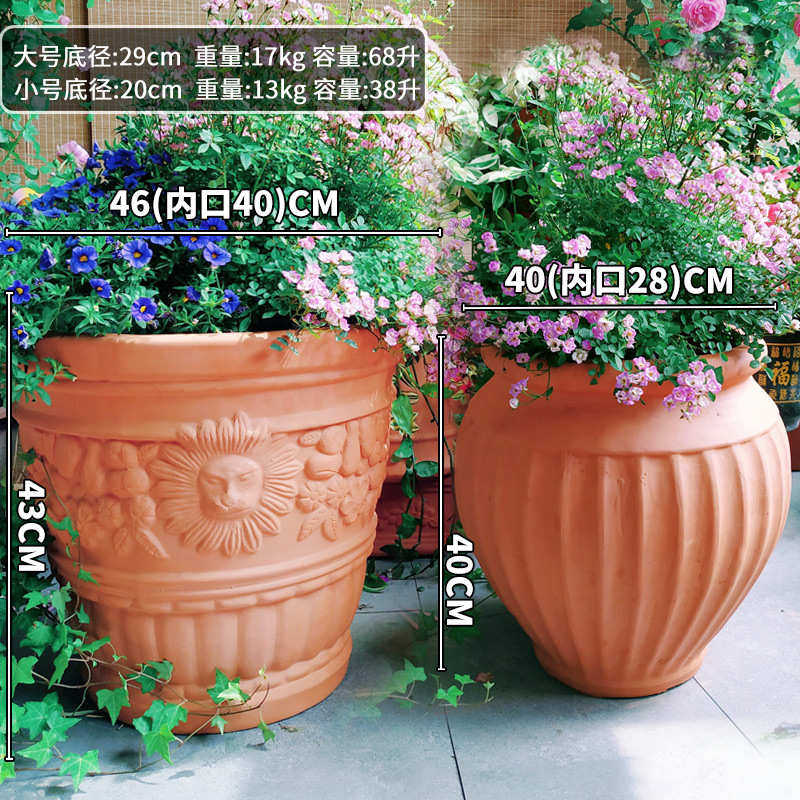 单件装饰批发陶罐庭院家用花盆肉盆无烧现货多釉复古透气大口素径
