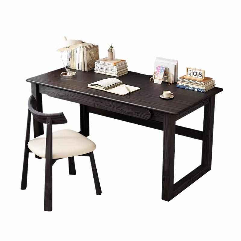实木电脑桌台式家用卧室书桌现代简约办公桌小户型学习桌带椅子