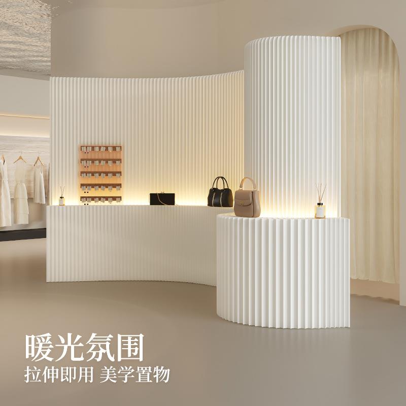 现货折叠纸发光置物屏风家居办公隔墙可移动造型收纳屏风隔断