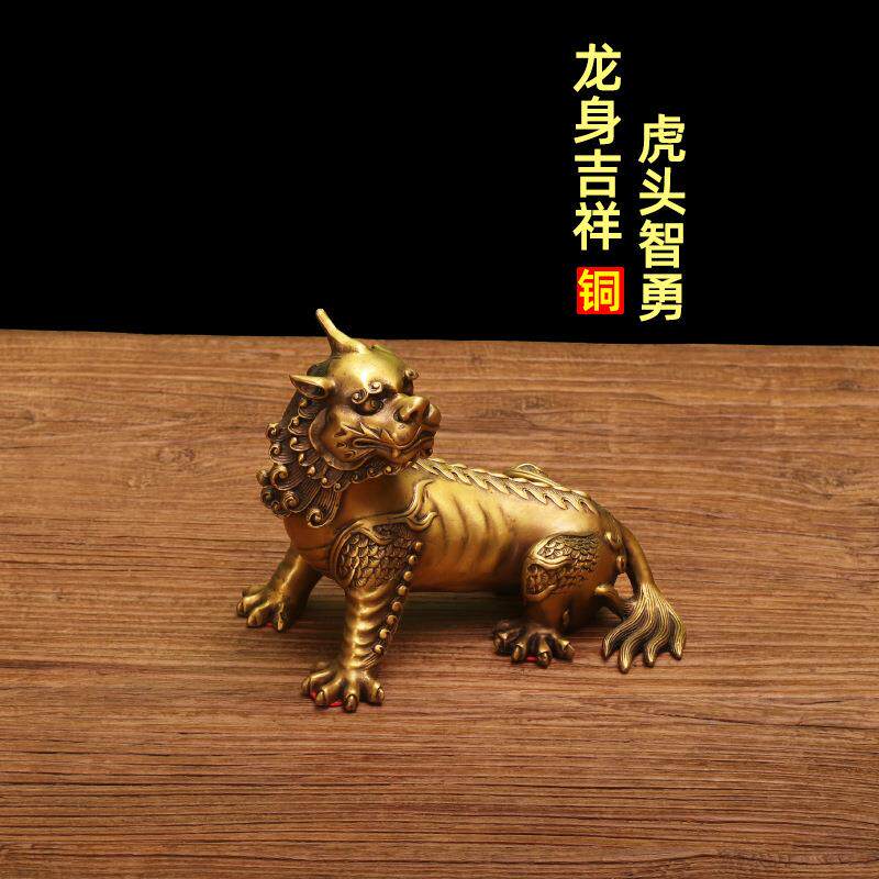 铜谛听摆件地藏王坐骑独角神兽铜貔貅地听客厅摆件工艺品