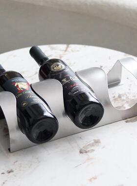 直销新款极简金属创意酒架葡萄红酒瓶架轻奢酒柜摆件样板间售楼处