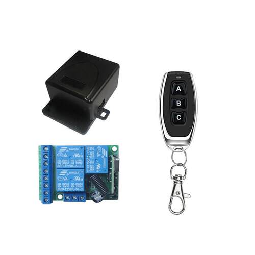 12V24V三路无线遥控开关道闸改装电动门点动电源控制远距离灯具