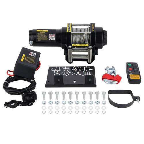 厂家直销12v/24v500磅电动绞盘沙滩车绞盘车载电动绞盘