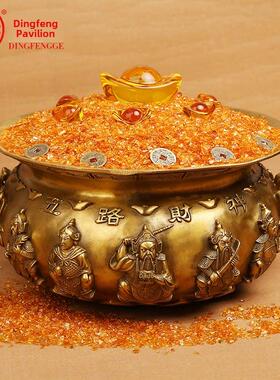 鼎丰阁铜聚宝盆饰品财溢聚宝盆招财进宝客厅办公装饰