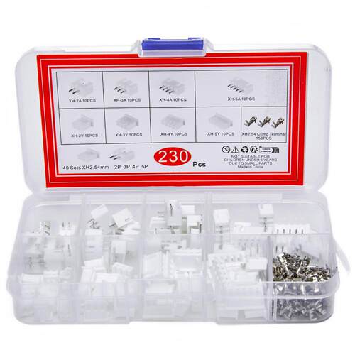 230PCS 2P 3P 4P 5P XH2.54mm间距接线端子 JST端子连接器 盒装