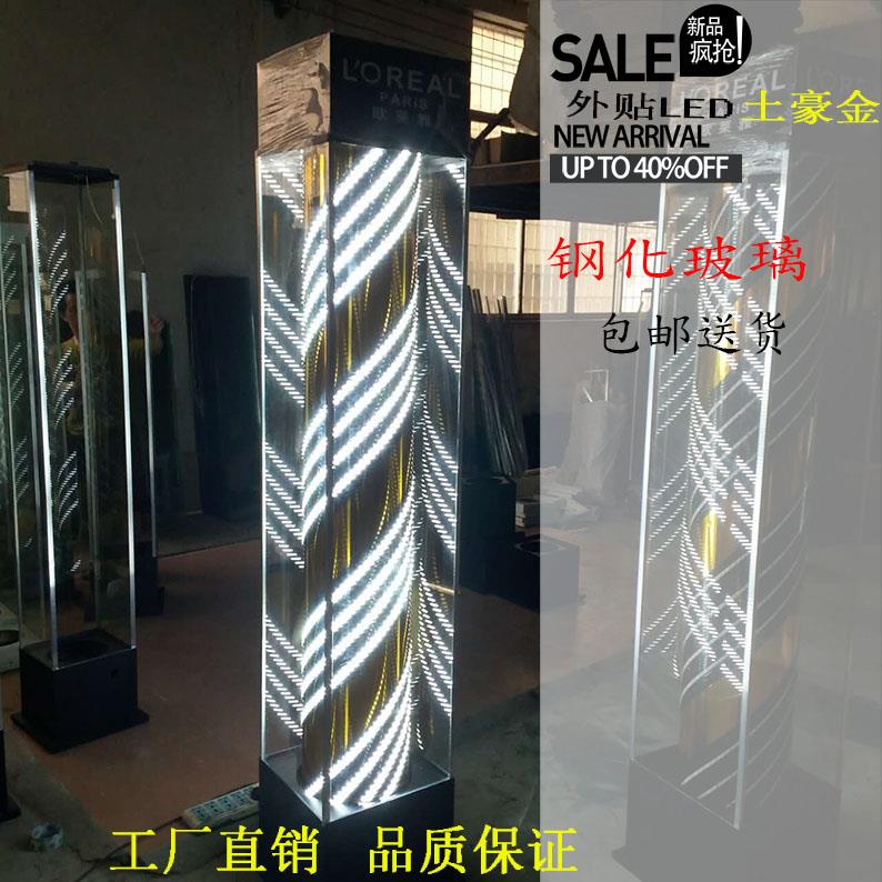 LED发廊转灯 美容美发灯箱 玻璃坐地灯箱