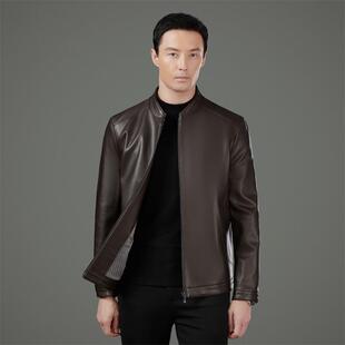 高档宁绵羊皮衣男士海机6651-KJ车服立领闲休皮夹克短款男装外皮