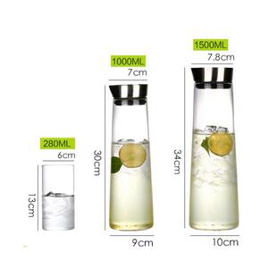 Glass Water Steel 1.5L Stainless Thickened With Bottle