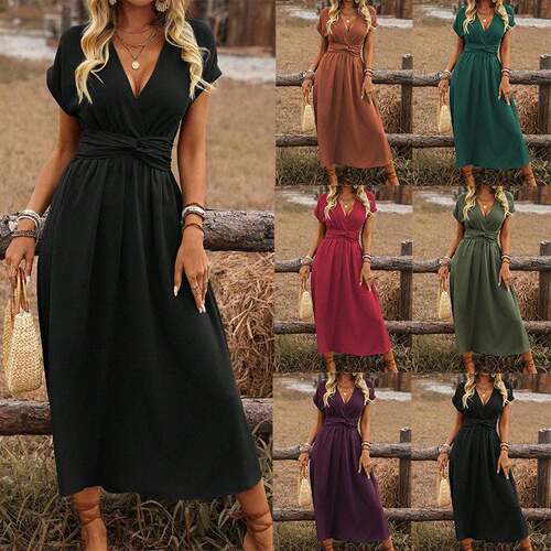 Women's Spring/Summer Bohemian Vacation Style Casual Shirred