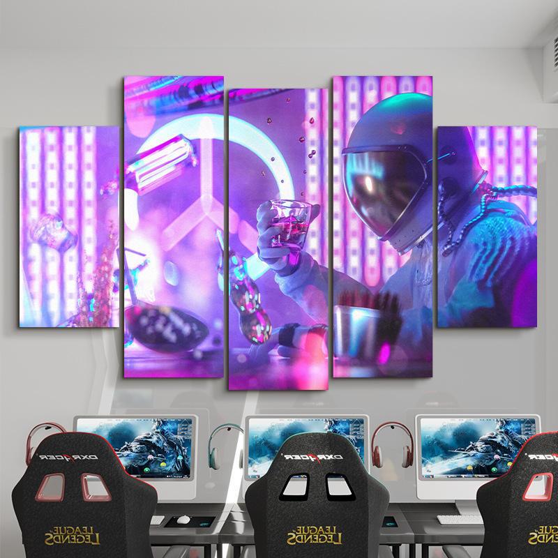 赛博朋克挂画网咖酒吧背景墙面装饰卧室墙壁画电竞酒店房间装饰画