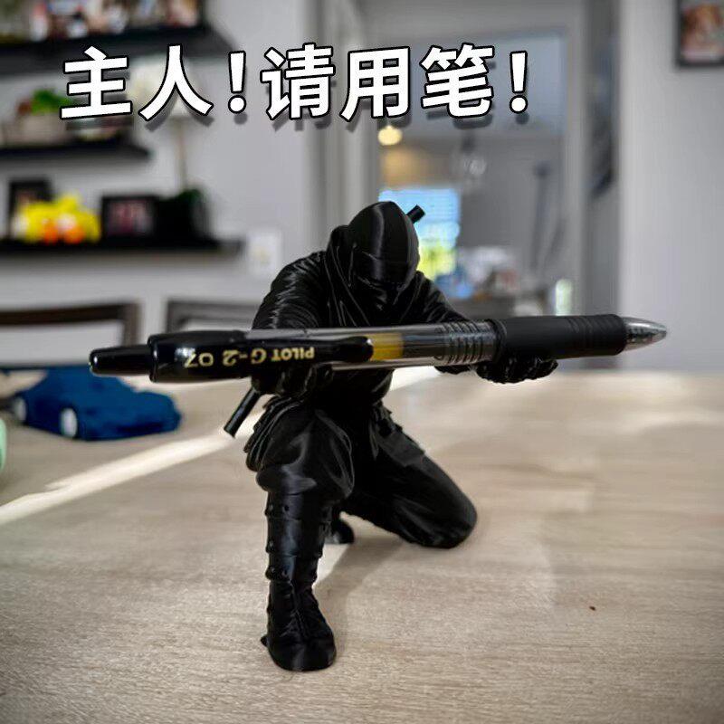 忍者打印摆件3d打印黑武士手办笔架文具收纳笔筒个性创意桌搭装饰图片