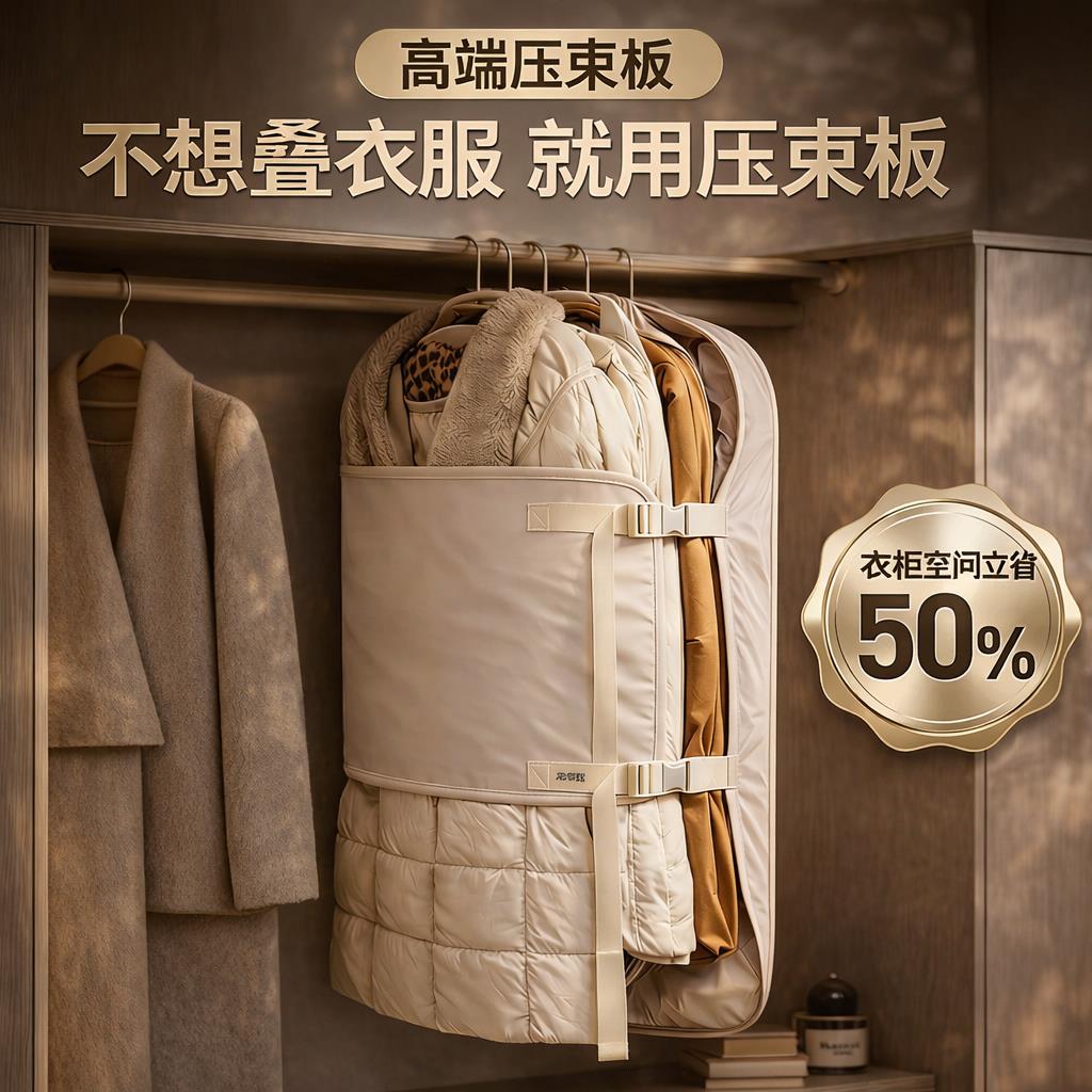 羽绒服厚衣服压压板收纳衣柜省空间衣服外套悬挂式整齐压缩板