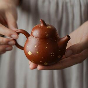 紫砂金壶、矿朱茄瓜壶、元宝壶、单壶、功夫茶具、小梨壶