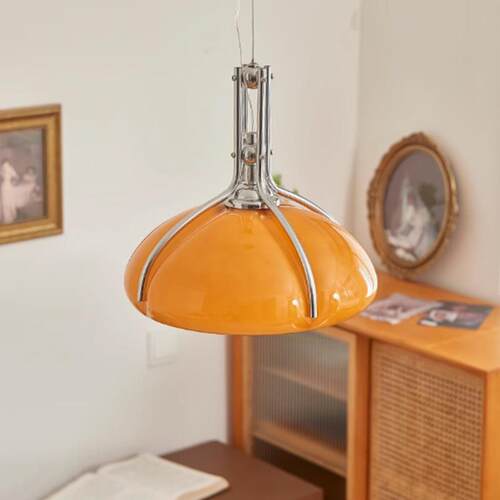 法式中古vintage南瓜餐厅吊灯轻奢卧室复古吧台包豪斯玻璃蘑菇灯