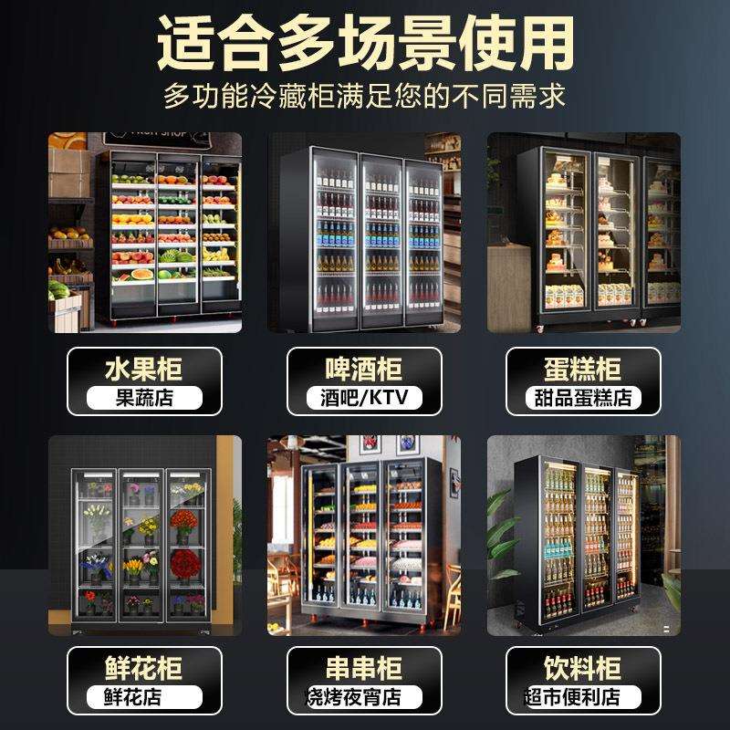立网红柜饮料柜酒EIF水展示柜冷藏超啤市商用酒冷柜三门冰箱酒式