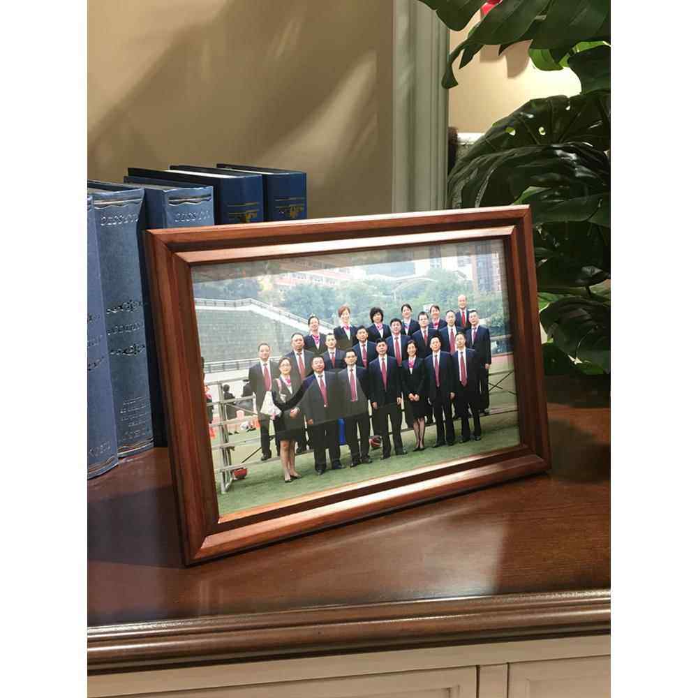 实木相框8六寸12寸家庭合影挂墙洗照片做成相框企业摆台相册定制