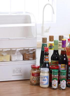 防油带架置盖调调料盒酱油味醋VGQ瓶糖盐罐子物抽屉式厨房用品收