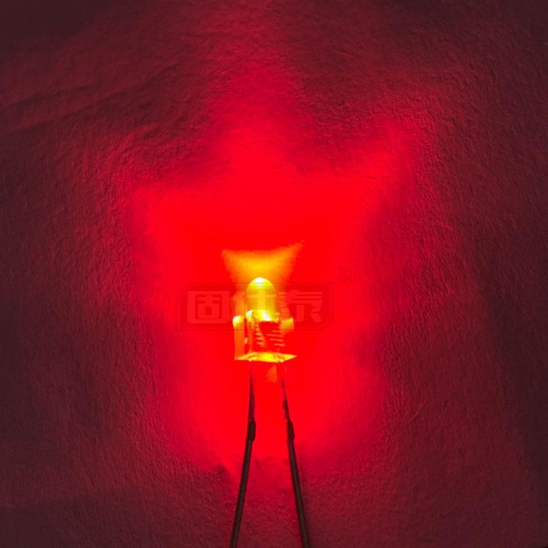 F2MM红发红光超高亮LED红灯透明奶嘴发光二极 led直插指示灯厂家