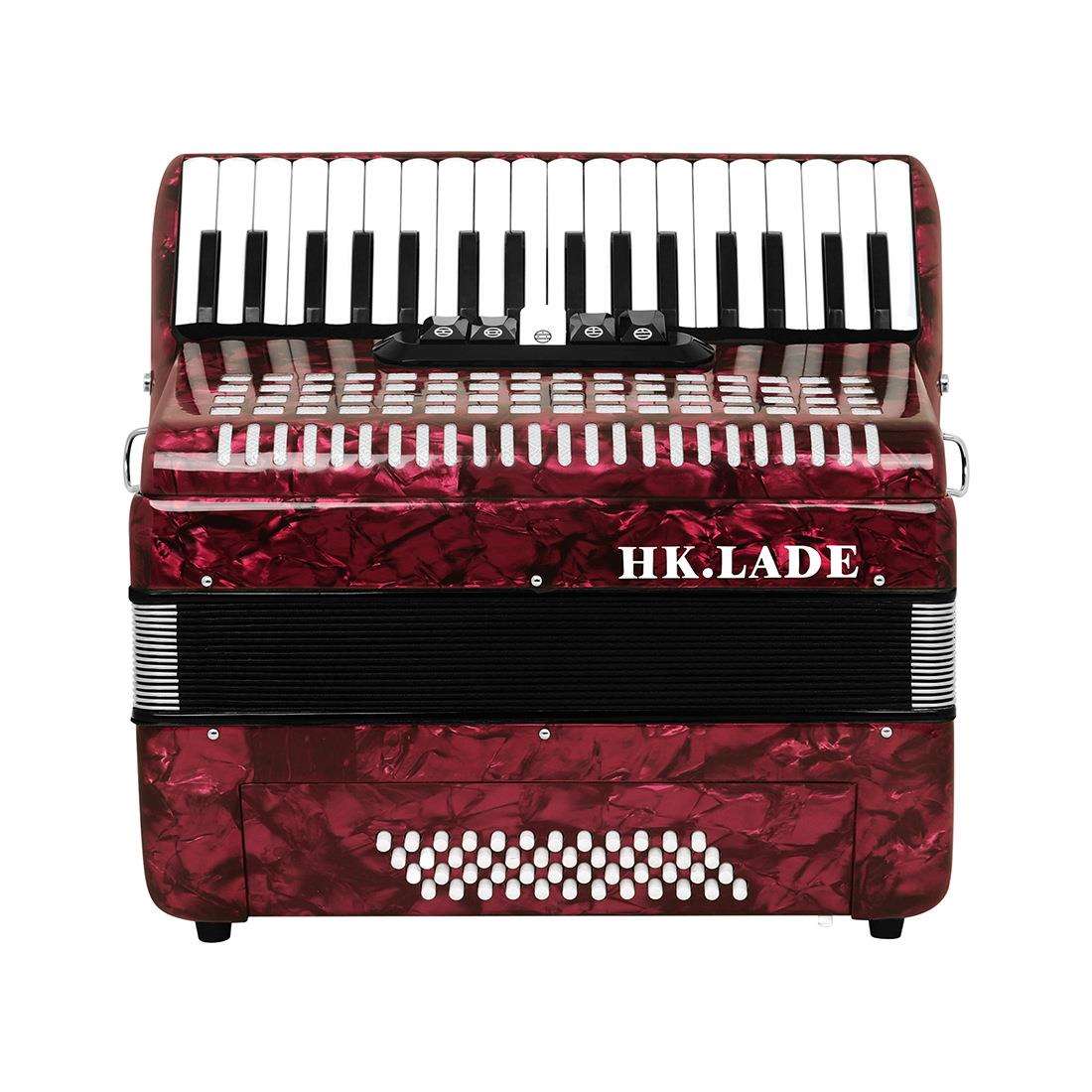HK·LADE34键48贝斯5键盘变音专业手风琴红色西洋乐器演奏级乐器