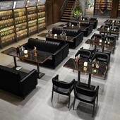 酒吧清吧工业风沙发卡座桌椅组合奶茶店咖啡馆西餐厅烧烤火锅店