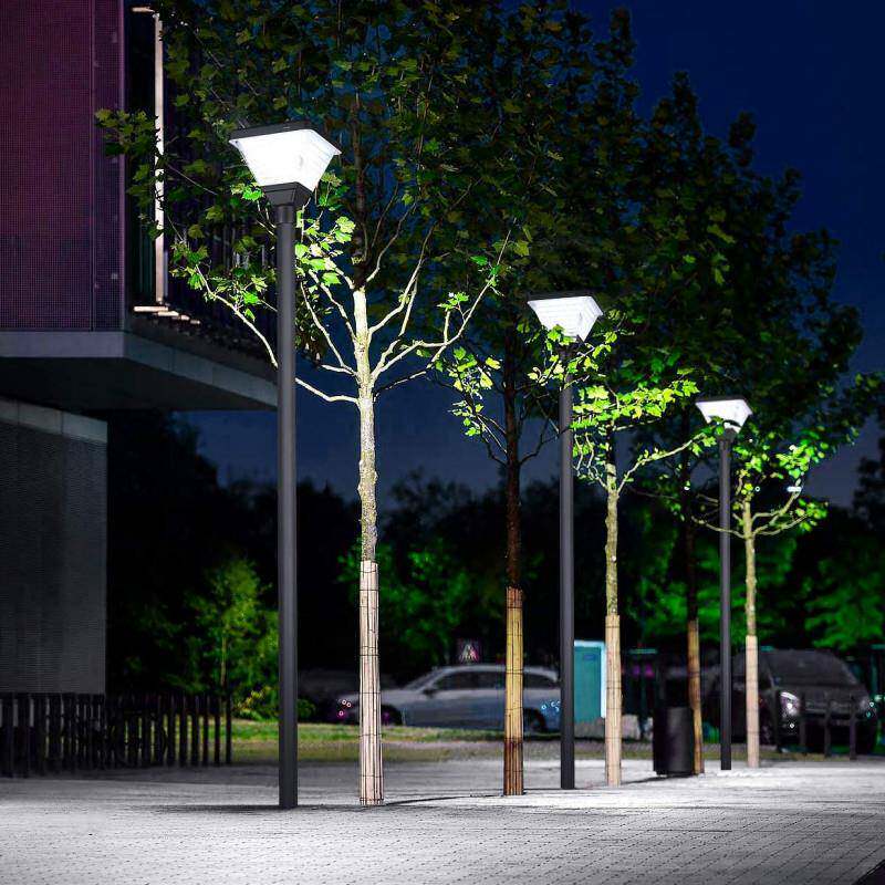 太阳能庭院灯新中式四方钻石造型一体化智能光控庭院灯具LED30瓦