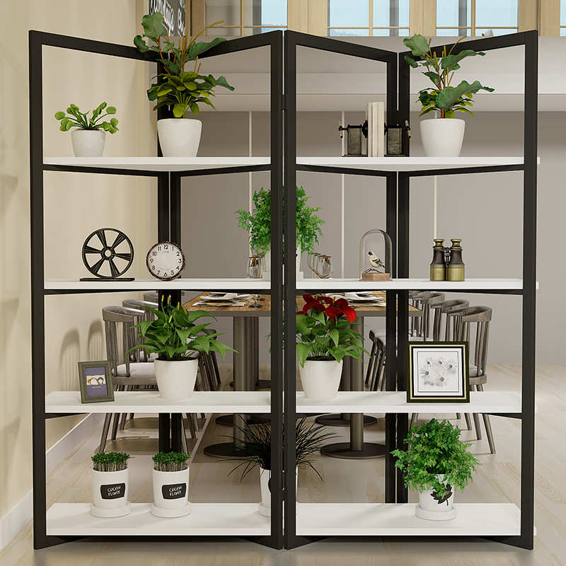 铁艺隔断置物架办公室工业风隔断装饰客厅卧室现代简约屏风书架子